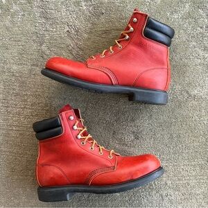 VTG Red Wings Boots Lace Up Steel Toe Women’s Sz 10B Oxblood 2369 Union Made USA